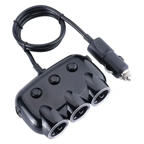 شاحن موبايل مخرجين USB و٣ مخارج ولاعة على الولاعة