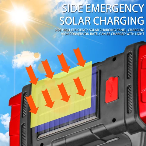 كشاف محمول شحن على الطاقة الشمسية او USB