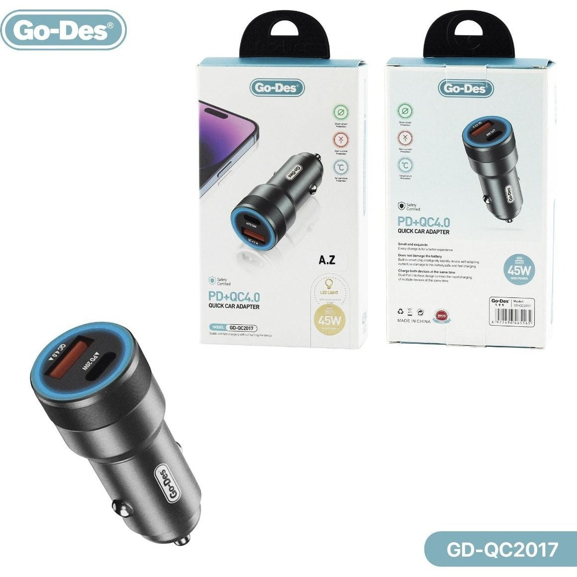شاحن موبايل (Go-Des GD-QC2017) شاحن موبايل (Go-Des GD-QC2017)