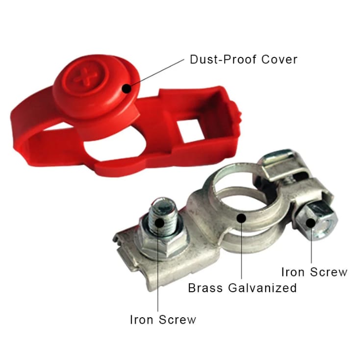 مربط بطارية مع كفر بلاستيك