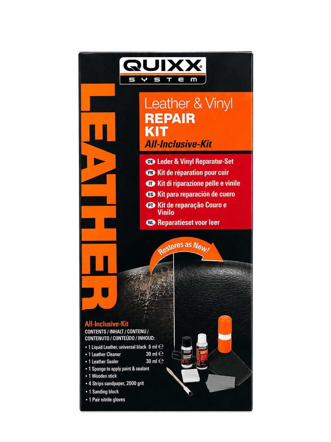 Quixx Leather & Vinyl Repair Kit – طقم إصلاح الجلد والفينيل Quixx Leather & Vinyl Repair Kit – طقم إصلاح الجلد والفينيل