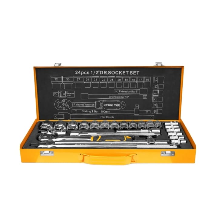 طقم أدوات احترافي 24 قطعة في صندوق معدني متين – لجميع مهام الإصلاح والصيانة