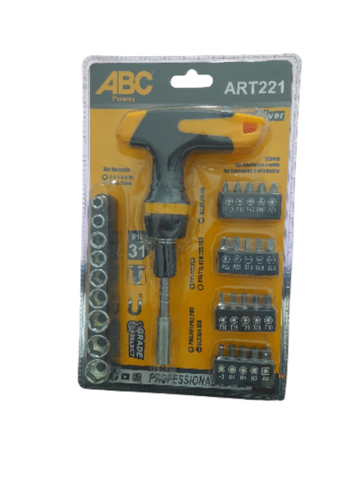 طقم مفكات ومقابس شامل ABC Power ART221 طقم مفكات ومقابس شامل ABC Power ART221