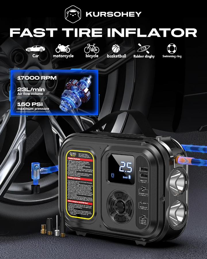 باور بانك + منفاخ مع كشاف