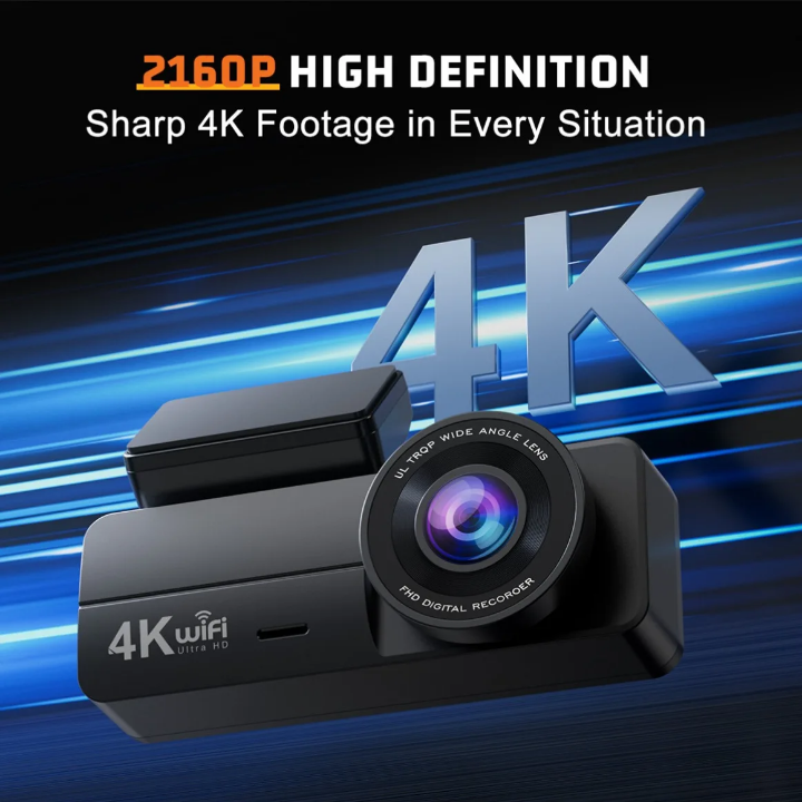 كاميرا تسجيل الطريق 4K واي فاي
