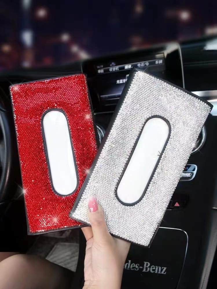 Leather and Diamond Tissue Box Holder Diamond Leather and Diamond Tissue Box Holder Diamond