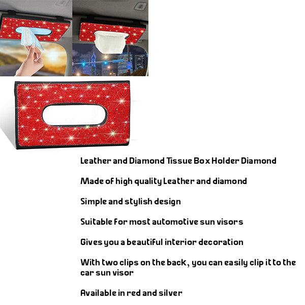 Leather and Diamond Tissue Box Holder Diamond Leather and Diamond Tissue Box Holder Diamond